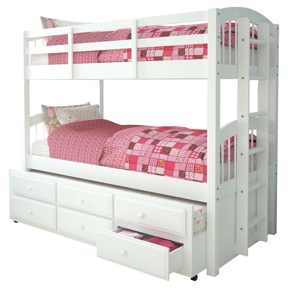 ACME Micah Twin/Twin Bunk Bed & Trundle, White