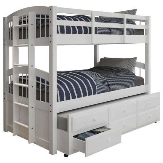 ACME Micah Twin/Twin Bunk Bed & Trundle, White