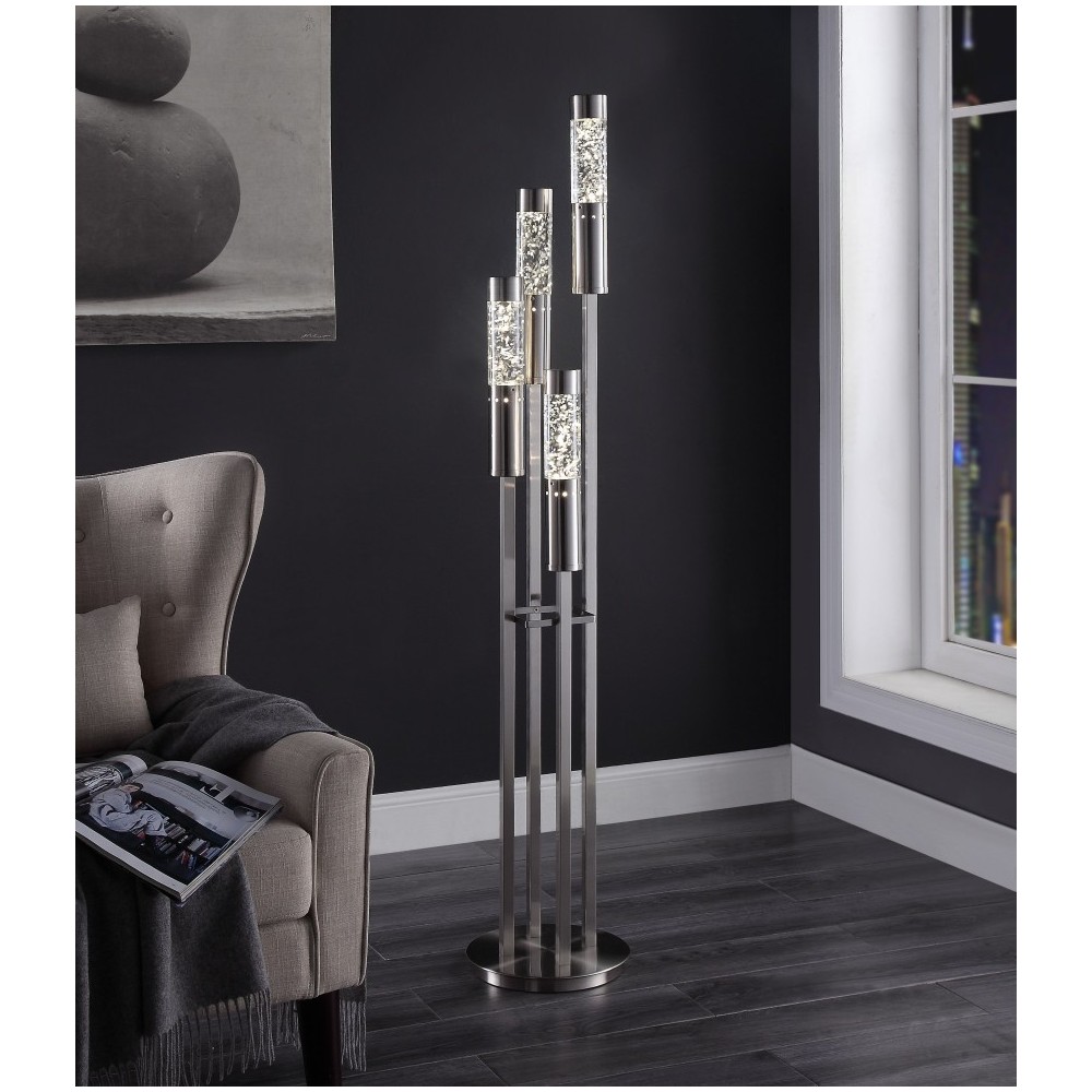 ACME Claus Floor Lamp, Brushed Nickel