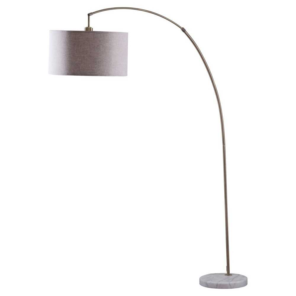 ACME Cagney Floor Lamp, Antique Brass & Marble