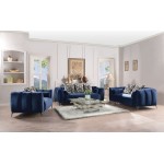 ACME Hellebore Sofa w/5 Pillows, Blue Velvet