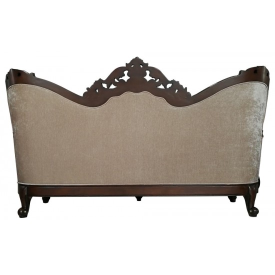 ACME Devayne Sofa w/6 Pillows, Fabric & Dark Walnut