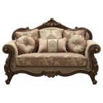 ACME Mehadi Loveseat w/6 Pillows, Fabric & Walnut