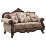 ACME Mehadi Loveseat w/6 Pillows, Fabric & Walnut