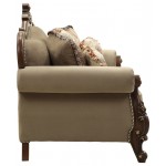 ACME Mehadi Loveseat w/6 Pillows, Fabric & Walnut