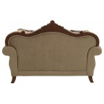 ACME Mehadi Loveseat w/6 Pillows, Fabric & Walnut