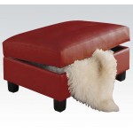 ACME Kiva Ottoman w/Storage, Red Bonded Leather Match