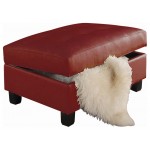 ACME Kiva Ottoman w/Storage, Red Bonded Leather Match