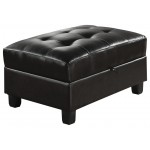 ACME Kiva Ottoman w/Storage, Black Bonded Leather Match