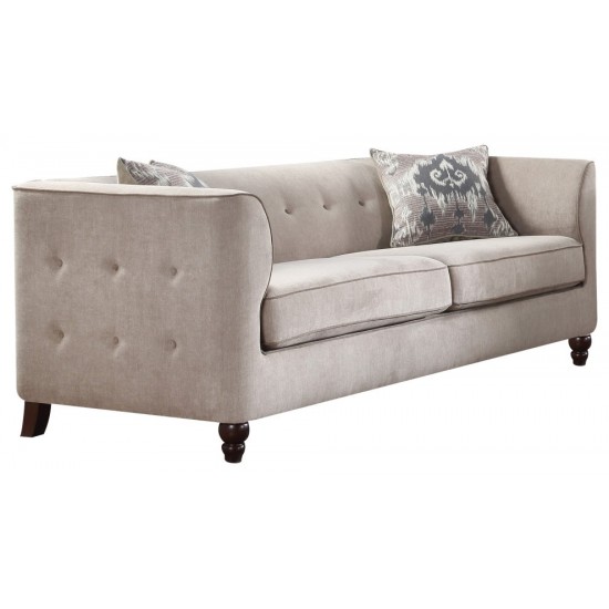 ACME Cyndi Sofa w/2 Pillows, Tan Velvet