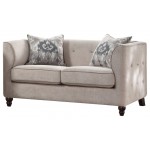 ACME Cyndi Loveseat w/2 Pillows, Tan Velvet