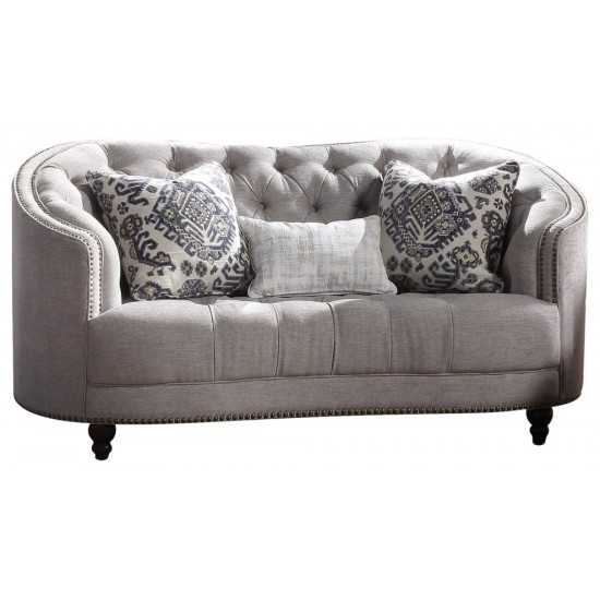 ACME Saira Loveseat w/3 Pillows, Light Gray Fabric