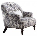 ACME Saira Chair w/1 Pillow, Pattern Fabric