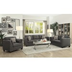 ACME Laurissa Sofa w/4 Pillows, Light Charcoal Linen