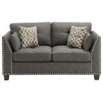 ACME Laurissa Loveseat w/4 Pillows, Light Charcoal Linen