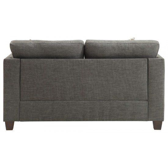 ACME Laurissa Loveseat w/4 Pillows, Light Charcoal Linen