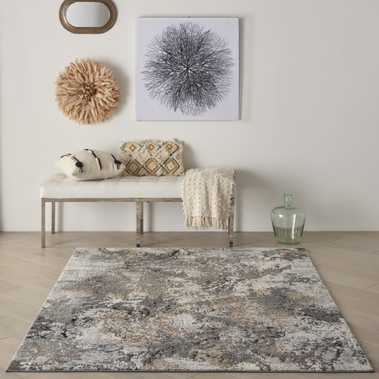 Nourison Tangra TNR01 Area Rug, Grey/Multicolor, 4' x 6'