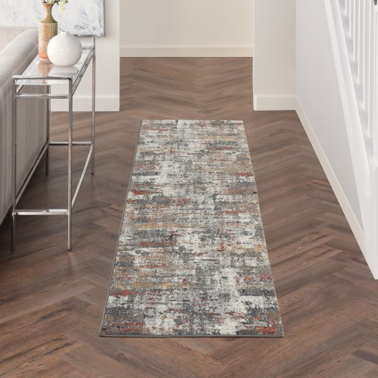 Nourison Tangra TNR02 Runner Rug, Grey/Multicolor, 2'2" x 7'6"