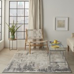 Nourison Tangra TNR05 Area Rug, Cream/Grey, 5'3" x 7'3"