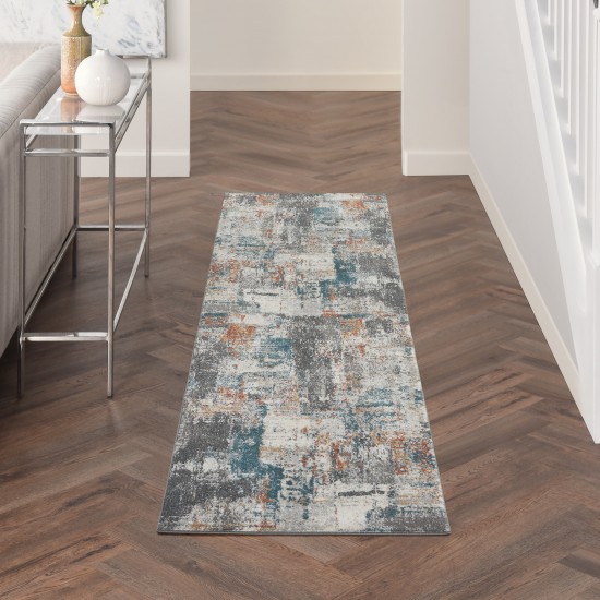 Nourison Tangra TNR06 Runner Rug, Grey/Multicolor, 2'2" x 7'6"