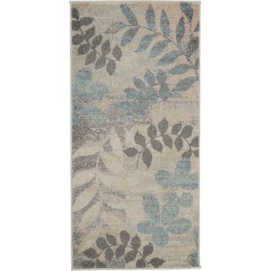 Nourison Tranquil TRA01 Area Rug, Ivory/Light Blue, 2' x 4'