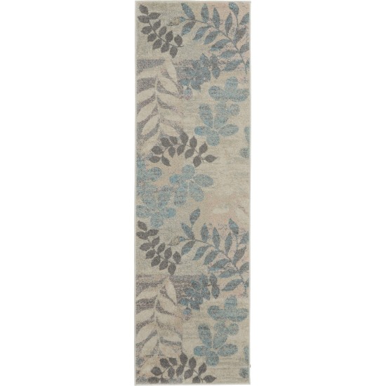 Nourison Tranquil TRA01 Runner Rug, Ivory/Light Blue, 2'3" x 7'3"