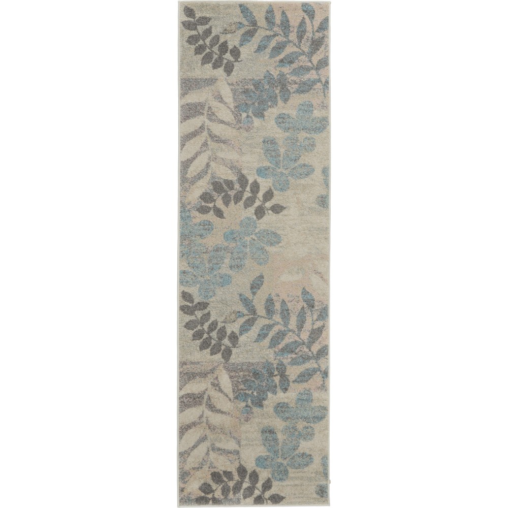 Nourison Tranquil TRA01 Runner Rug, Ivory/Light Blue, 2'3" x 7'3"