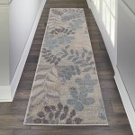 Nourison Tranquil TRA01 Runner Rug, Ivory/Light Blue, 2'3" x 7'3"