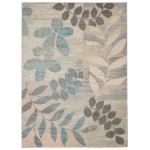 Nourison Tranquil TRA01 Area Rug, Ivory/Light Blue, 5'3" x 7'3"