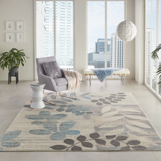 Nourison Tranquil TRA01 Area Rug, Ivory/Light Blue, 7' x 10'