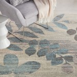 Nourison Tranquil TRA01 Area Rug, Ivory/Light Blue, 8' x 10'