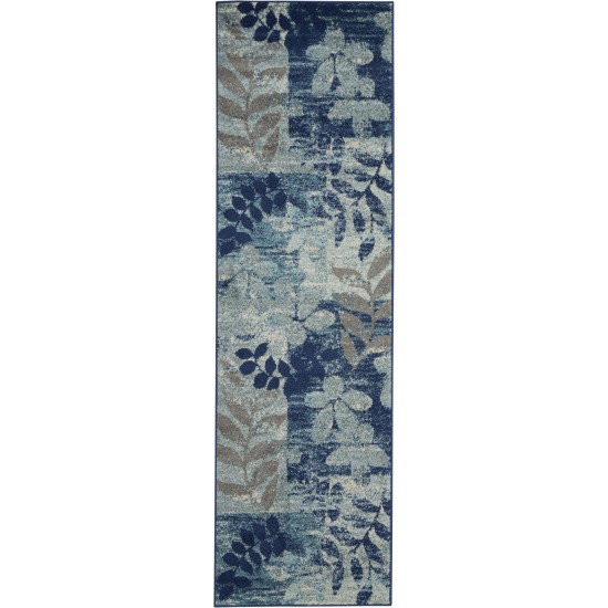 Nourison Tranquil TRA01 Runner Rug, Navy/Light Blue, 2'3" x 7'3"