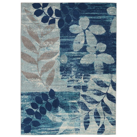 Nourison Tranquil TRA01 Area Rug, Navy/Light Blue, 5'3" x 7'3"