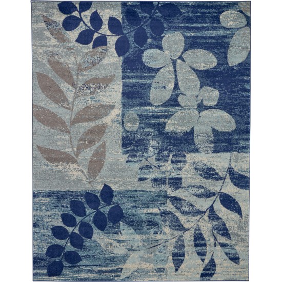 Nourison Tranquil TRA01 Area Rug, Navy/Light Blue, 8' x 10'