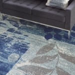 Nourison Tranquil TRA01 Area Rug, Navy/Light Blue, 8' x 10'