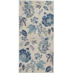 Nourison Tranquil TRA02 Area Rug, Ivory/Light Blue, 2' x 4'