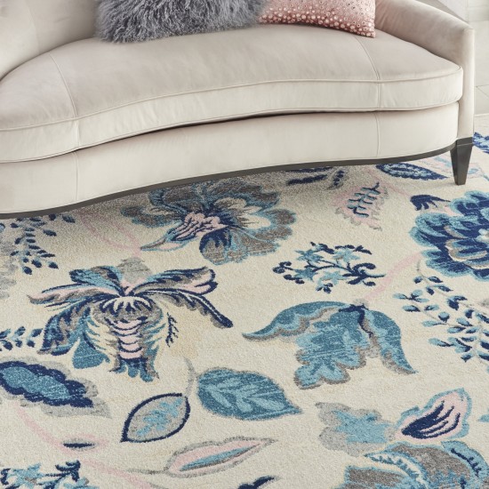 Nourison Tranquil TRA02 Area Rug, Ivory/Light Blue, 8' x 10'