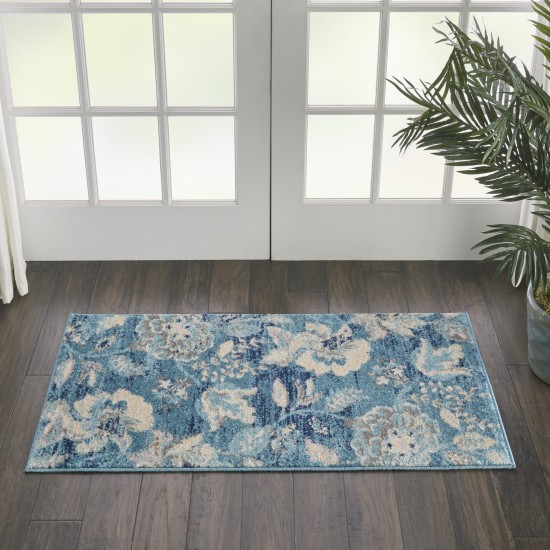 Nourison Tranquil TRA02 Area Rug, Turquoise, 2' x 4'