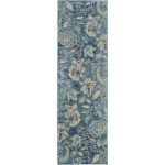 Nourison Tranquil TRA02 Runner Rug, Turquoise, 2'3" x 7'3"