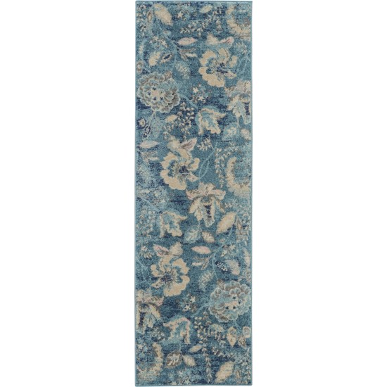 Nourison Tranquil TRA02 Runner Rug, Turquoise, 2'3" x 7'3"