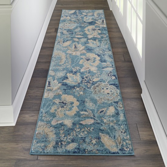 Nourison Tranquil TRA02 Runner Rug, Turquoise, 2'3" x 7'3"