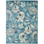 Nourison Tranquil TRA02 Area Rug, Turquoise, 4' x 6'