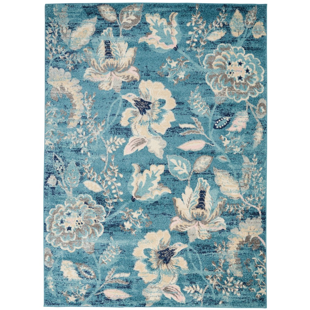 Nourison Tranquil TRA02 Area Rug, Turquoise, 4' x 6'