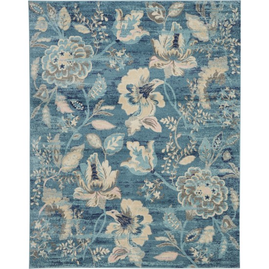 Nourison Tranquil TRA02 Area Rug, Turquoise, 8' x 10'