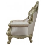 ACME Gorsedd Chair w/1 Pillow, Fabric & Antique White