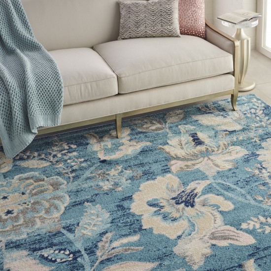 Nourison Tranquil TRA02 Area Rug, Turquoise, 8'10" x 11'10"