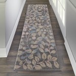 Nourison Tranquil TRA03 Runner Rug, Grey/Beige, 2'3" x 7'3"