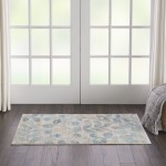 Nourison Tranquil TRA03 Area Rug, Ivory/Turquoise, 2' x 4'