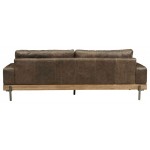 ACME Silchester Sofa, Oak & Distress Chocolate Top Grain Leather