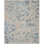 Nourison Tranquil TRA03 Area Rug, Ivory/Turquoise, 8' x 10'